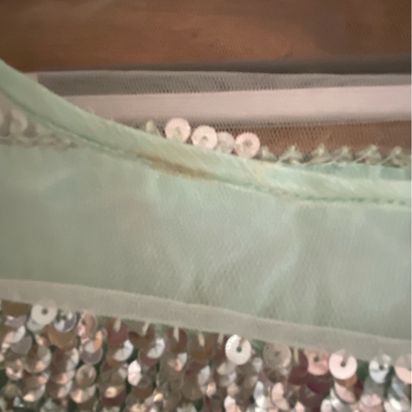 Renzo + Kai sequin mesh illusion tank size XS Mint Green - Picture 11 of 13